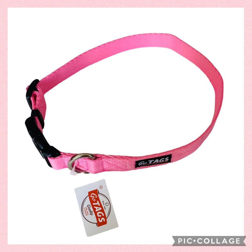 NWT HP Go Tags Pretty Pink Dog Collar Size Medium